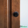 EAI Beehive Reeded Black Door Knob Set | 1 Pair