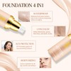 Foundation Color Changing,30ml 4 in 1 SPF50 Sunscreen Serum,Geichmäßigen Hautton