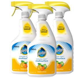 Pledge pH-Balanced Multisurface Cleaner Spray for Everyday Care, Fresh Citrus Scent, 25oz (Pack of 3)
