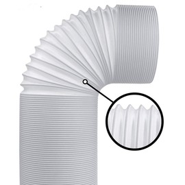 Batreetek Air Conditioning Exhaust Duct Hose, Left Rotation, Counterclockwise, Ventilation, Flexible Air Duct Hose, Telescopic, Exhaust Pipe, 59.1 x 5.9 ft (150 mm x 1.5 m)