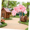 Ipetboom 10pcs Miniature Tree Pink Flower Decoration with Cherry Blossom