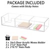 WORHE Sticky Note Holder 3in1 Clear Acrylic Memo Holder Desk