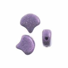 John Bead 50 Grams 7.5mm Metallic Suede Purple Czech Ginko Leaf Beads for DIY Jewelry Necklace Bracelets Making