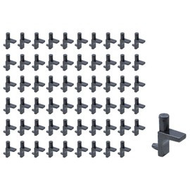 1/2 Inch Shelf Pins, Metal Cabinet Shelf Supports for Kitchen, Bookshelf & Cupboard, No Drill on Glass Floating Shelf Pegs, 50Pcs Black