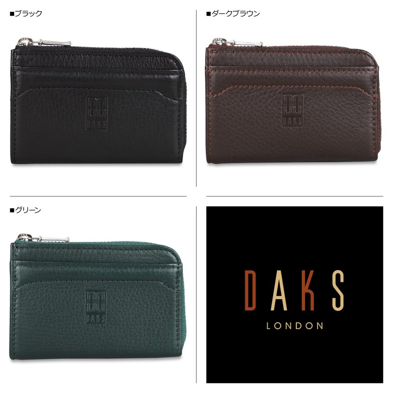 DAKS COIN CASE DP20760 Men's L-shaped Zipper, Wallet, Coin Purse,
