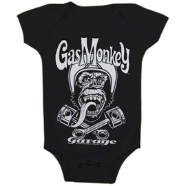 Gas Monkey Garage Unisex-Baby BG-13-GMG13002-H64-7 Baumwolle, Nero, 6 Mesi