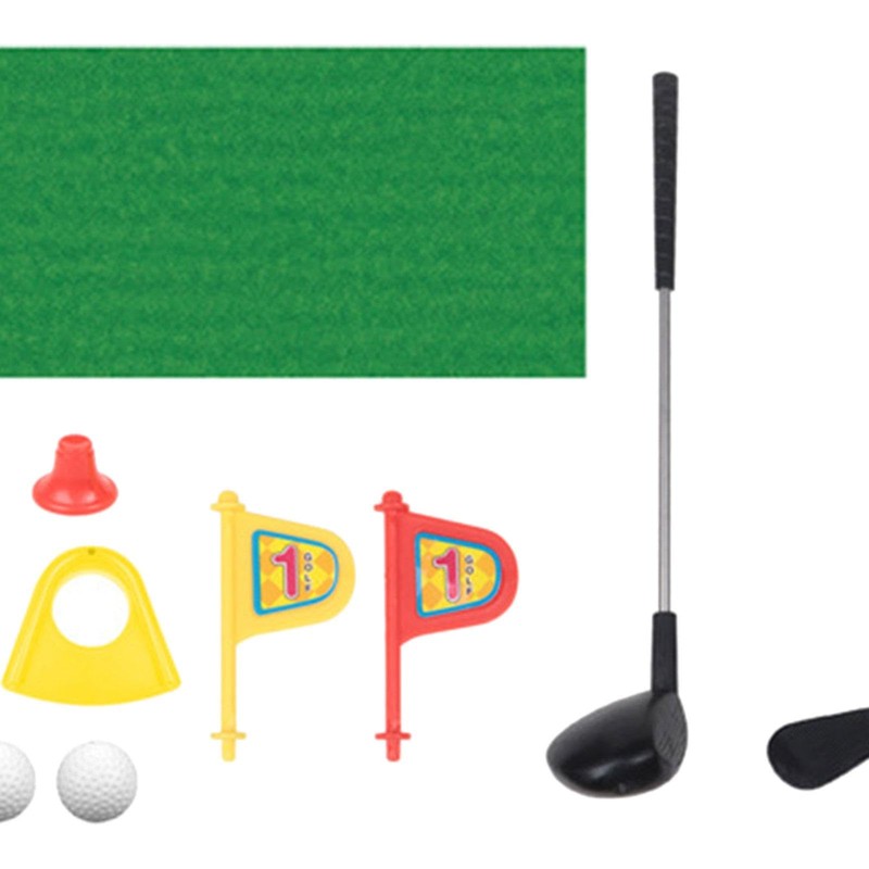 Hellery Mini Kids Toy Golf Club Set with Flag for