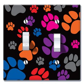 WIRESTER Double Gang Toggle Light Switch Plate/Wall Plate Cover - Purple Mixed Oil Paint