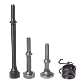 Floratek 4PCS Air Hammer Chisel Set Bits Smoothing Heavy Duty Air Hammer Accessories Pneumatic Chisel Bits Extended Length Tool with Spring