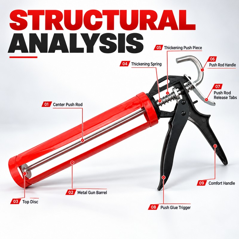 360° Rotating Manual Caulking Gun for Silicone Sealant and Home