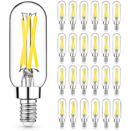 Mlambert 24 Pack Dimmable T6 LED Bulbs,4W Equal 40W e12 Candelabra Bulb 5000K,Clear 4W E12 Edison Light for Chandelier