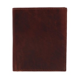 American Bison Men's Oil Pull Up Leather Hipster Wallet, Brown