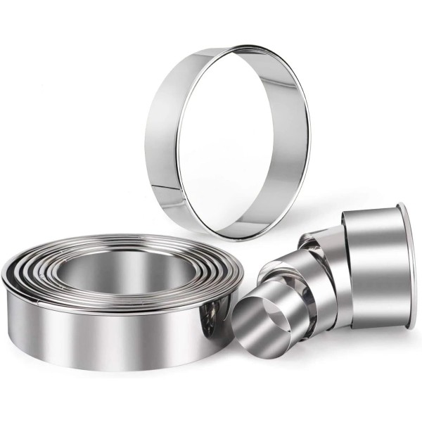 HULISEN Stainless Steel Round Cookie Biscuit Cutter Set, 11 Circle