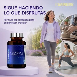 Colgeno Tipo II para Articulaciones  60 Cpsulas  1680 mg por Porcin  con Vitamina C y cido Hialurnico                                                 