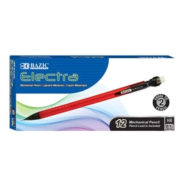 BAZIC Mechanical Pencil Electra 0.7mm, Smooth Writing Pencils Lead, Latex Free Eraser, for Drafting Drawing Sketching, Total 144-count