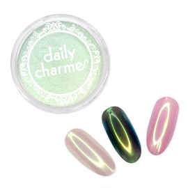 Daily Charme Stardust Chrome Powder (Emerald) 1g, Iridescent Nail Chrome Powder, Holographic Effect Pigment for Nails, Home DIY/Nail Salon Manicure