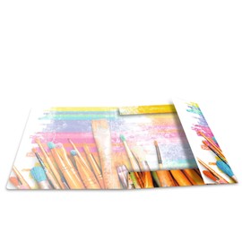 HERMA HERMA Sammelmappe A4 Pinsel, Kinder Eckspanner-Mappe aus Pappe mit Kunst Motiv, Gummizug, Innenklappen und Innendruck für Jungen und Mädchen