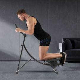 LIAPDG Ab Machine, Home Ab Workout Equipment Gyms Adjustable Ab Machine Strength Training Exercise Equipment for Body Shaping Foldable Waist Trainer Suitable with Intelligent LED Display Black