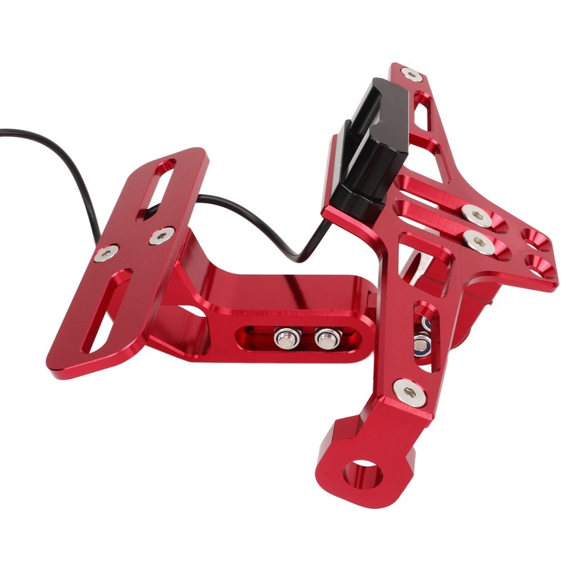 Motorcycle License Plate Mount Adjustable License Plate Holder with Taillight
