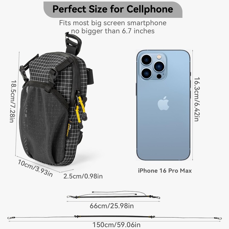 Backpack Shoulder Strap Pouch - Smartphone Strap Pack,Waterproof Rucksack Shoulder