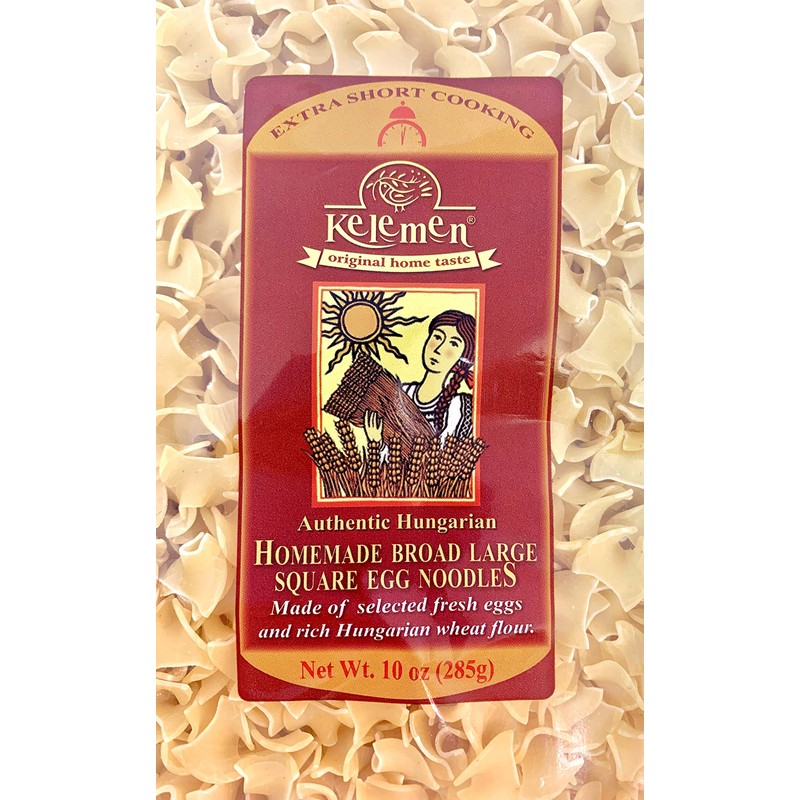 Kelemen Homemade Broad Large Square Egg Noodles 285g (Pack of