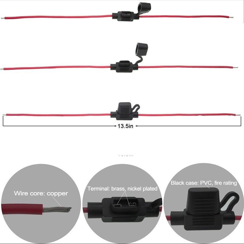 TmallTech 10pcs Inline 16 AWG Blade ATM Mini Fuse Holder