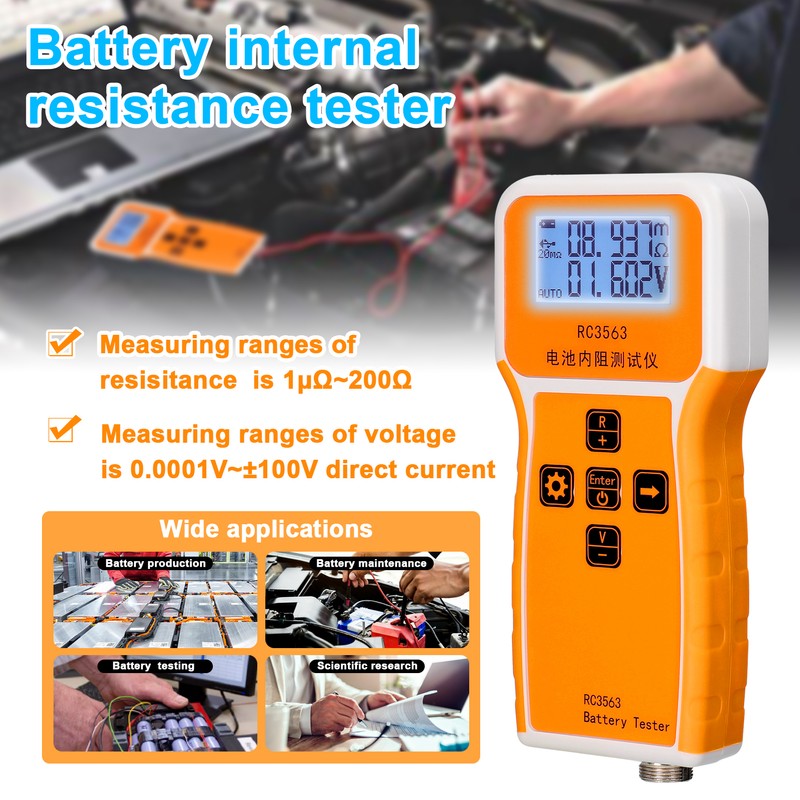 RC3563 200Ω 100V Handheld Portable Battery Internal Resistance Voltage Tester