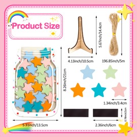 WATUNID 6PCS Magnetic Star Jar Reward System for Kids, Creative Bottle with Laser and Colorful Letter Sticker, Incentive Positive Behavior Chart Classroom Teacher Supplies