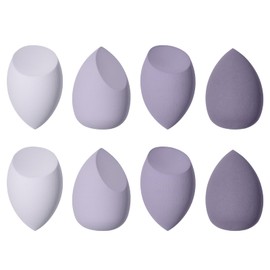 Makeup Sponge, 8 Pieces Beauty Blender Make Up Sponge Makeup Sponge for Foundations, Powder Liquids, etc., Face Sponge Comes in 3 Shapes (Purple)