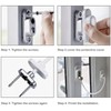 4PCS Window Safety Locks, BEHOSE Window Door Cable Restrictor Security
