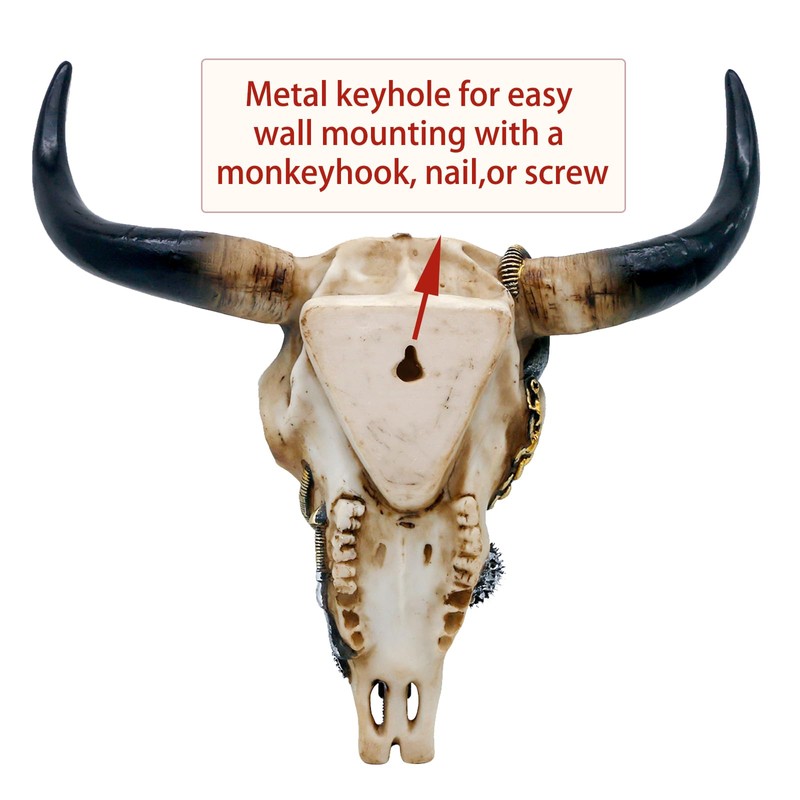 Steampunk Cow Skull Wall-Decor - Western Bull Head Skull Wall