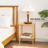 Apicizon 2 Tier End Table, Boho Side Table with Storage