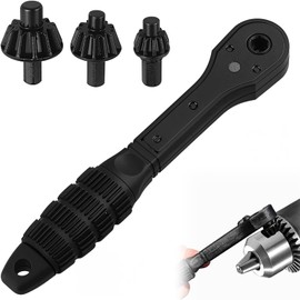 LAPUOTSP 2-in-1 Ratchet Drill Chuck Key Wrench, Universal Chuck Key Replacement Tool for Drill, Compatible with Most Electric Drills and Power Tools