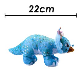 VFM - Dinosaur Tricerotops Soft Toy Dino Plush Cuddly Soft Fluffy Plushie Stuffed Toy Plush Toy Cute Stuffed Plushie, Gifts for Birthday, Valentine's Day Chirstmas - 22cm Blue