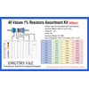 40 Values 400 Pcs 1W Resistor Kit 1Ω-1MΩ ±1% Metal