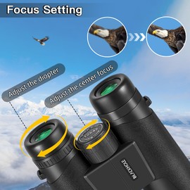 Black hole Binoculars for Adults 12x42 High Power Binoculars with BAK4 Prism and FMC Lens, Compact Binoculars for Bird Watching Stargazing Traveling Hunting and Hiking, Black