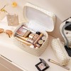HBselect Quilted Makeup Bag, 3PCS Cotton Large Travel Makeup Bag,