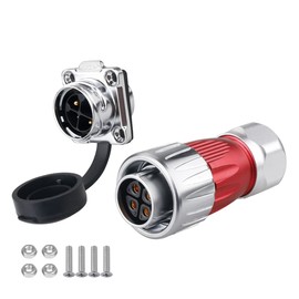 CNLINKO DH Series M20 Waterproof Connector 2/3/4/5/7/9/12 Pin Bayonet Connecting Type Metal Shell Soldering Cable Landscape Light Female Plug Male Socket IP67 Waterproof connectors (4pin)