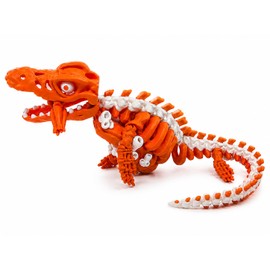 critigulf Articulated Mosasaurus Skeleton Model, 3D Printed Poseable Dinosaur Figure with Display Stand (Mosasaurus, XL)
