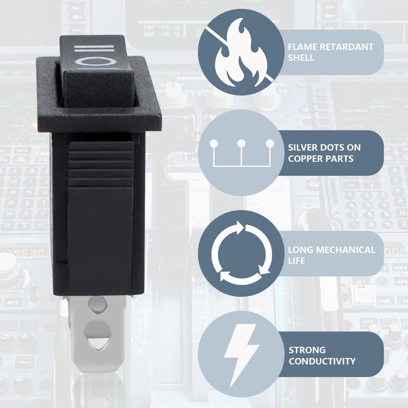 Innfeeltech 6 Pcs Mini Rocker Switch Black KCD3-101 3 Pin