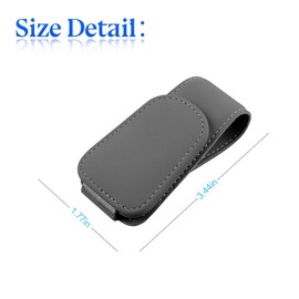 XINLIYA Sunglasses Holder for Car Sun Visor, 2 PCS Magnetic Leather Eyeglass Hanger, Sun Glasses Mount Clip on Visors, Ticket Card Cash Organizer, Auto Interior Accessories（Gray）