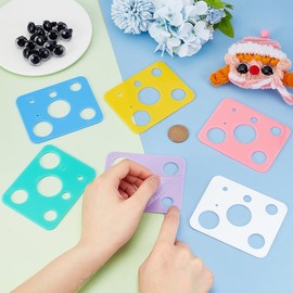 PH PandaHall 6pcs Safety Eyes Insertion Tool 6 Colors Acrylic Crochet Tool Template Auxiliary Tool for Attaching Safety Eyes and Washers for Crochet Stuffed Animal Eyes, 3/6/10/15/20/25/30mm