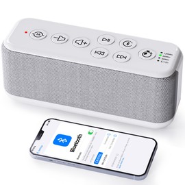 OnLyee White Noise Sound Machine with Bluetooth Speaker, 15 Soothing Sounds, Office Privacy & Noise Canceling, 3000mAh Rechargeable Battery, Auto-Off Timer & 8-Level Volume– Ideal for Baby