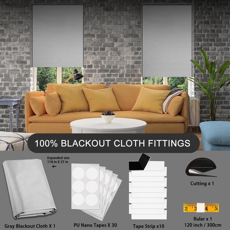 Versatile Portable Roller Blind-Stick On Blackout Blind for Windows,Temporary Curtains,