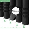 Dynamene Black Fabric Shower Curtain, Tufted Chenille Striped Textured Cloth