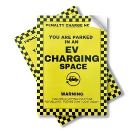 5 X EV Parking Stickers for Charger Blocking ICE Vehicles - A6 Novelty Joke Prank Funny Ticket PCN - Quick Peel - Hard to Remove