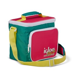IGLOO Retro Square Lunch Bag - Jade - Insulated Cooler Bag with Shoulder Strap - 6.6 Litre Capacity