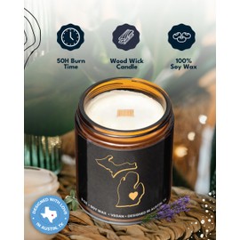 Michigan Candle, Unique Michigan Themed Gifts for Men and Women, Best Sentimental Souvenir Gifts for Moving Away, Thoughtful Home Sick Presents, Ideal for Birthday, Christmas, Graduation, Gift Ready