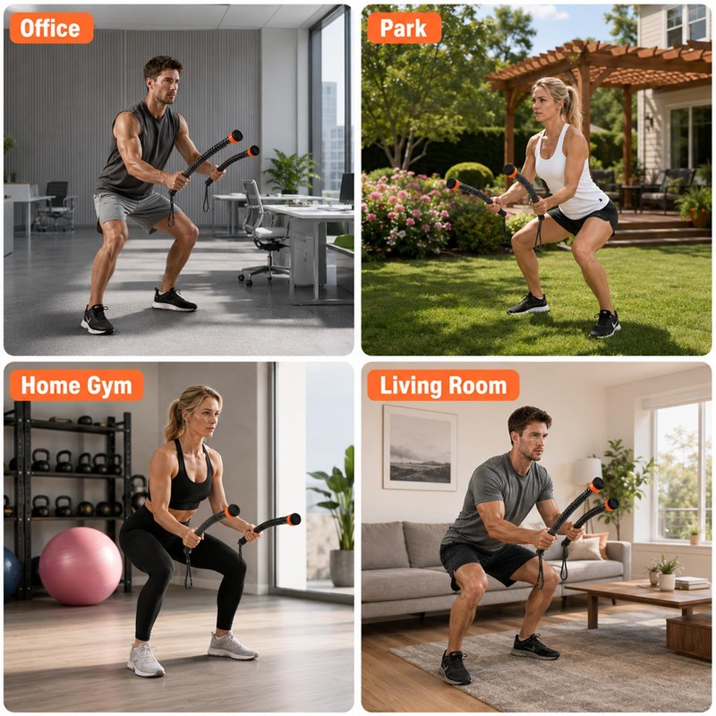Cordless Battle Ropes with Adjustable Weight & Ropeless Battle Ropes