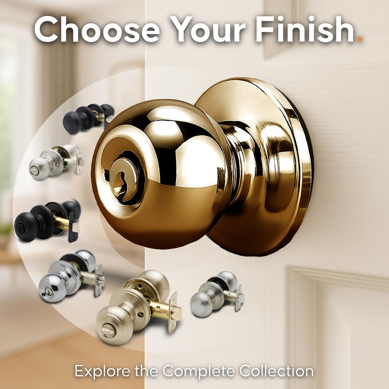 Copper Creek Entry Door Knob – Keyed Entry Handle with